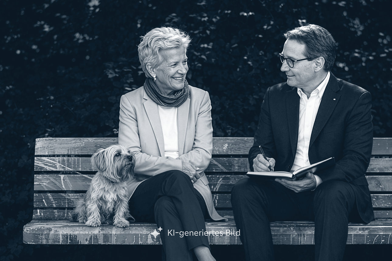 Beratungsgespräch zum Immobilienmanagement - Hinweis: Es handelt sich um ein KI-generiertes Bild