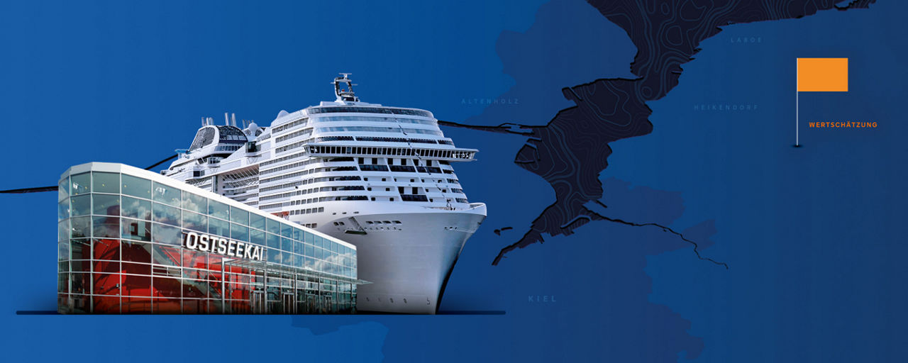 Kreuzfahrtschiff neben dem Ostseekai Kiel