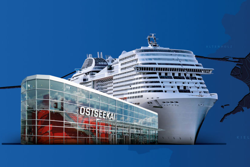 Kreuzfahrtschiff am Ostseekai Kiel