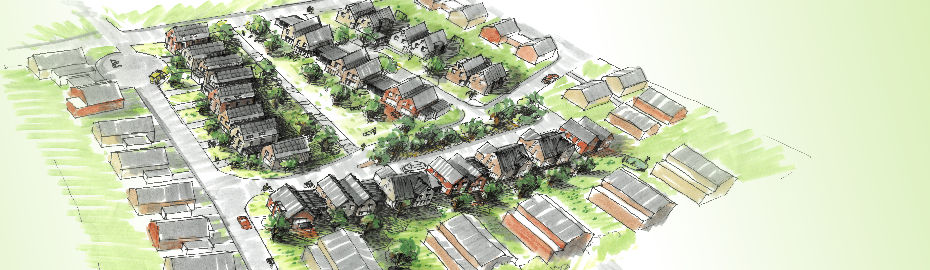 Schematische Darstellung des Baugebiets Groninger Straße
