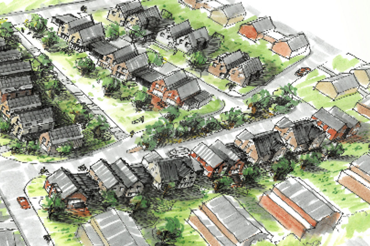 Schematische Darstellung des Baugebiets Groninger Straße