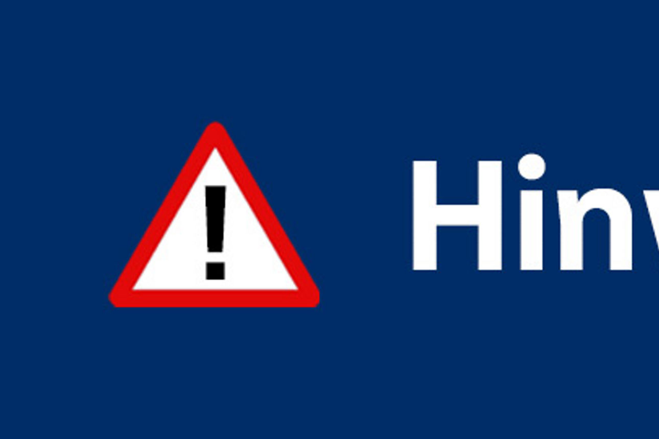 Ein Warnschild mit einem Ausrufezeichen