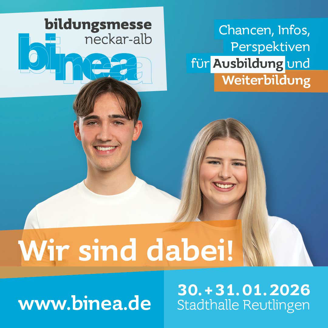 Plakat mit Infos zur Bildungsmesse binea am 30. und 31.01.2026