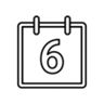 6 Monate Kalender Icon 6 Monate Kalender Icon