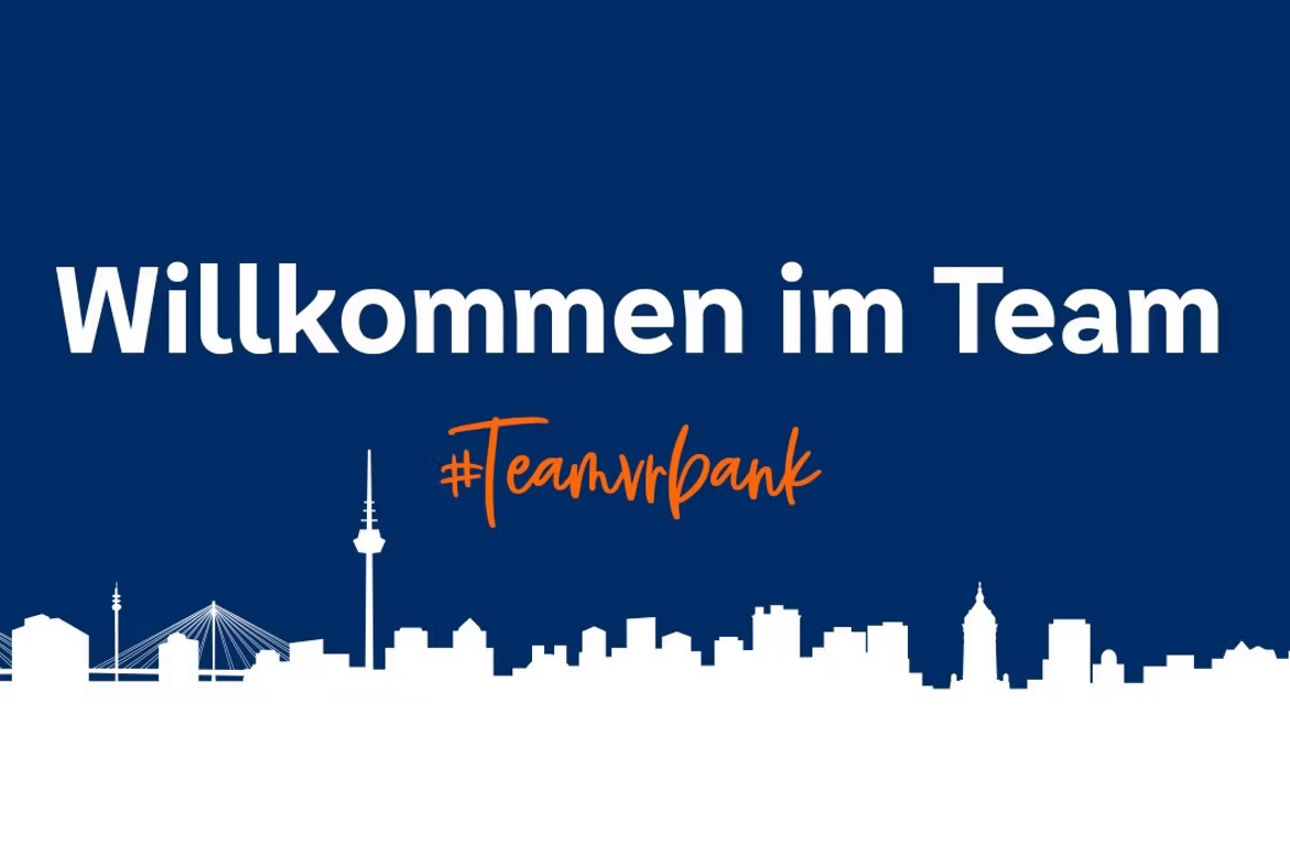 Bild mit der Aufschrift "Willkommen im Team" 