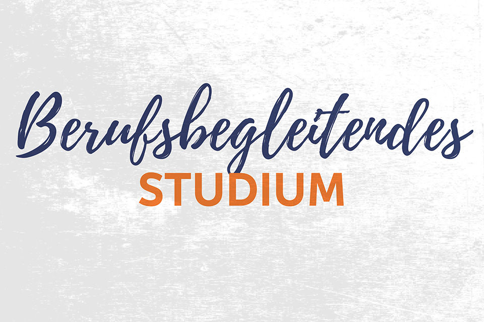 Schriftzug: Berufsbegleitendes Studium