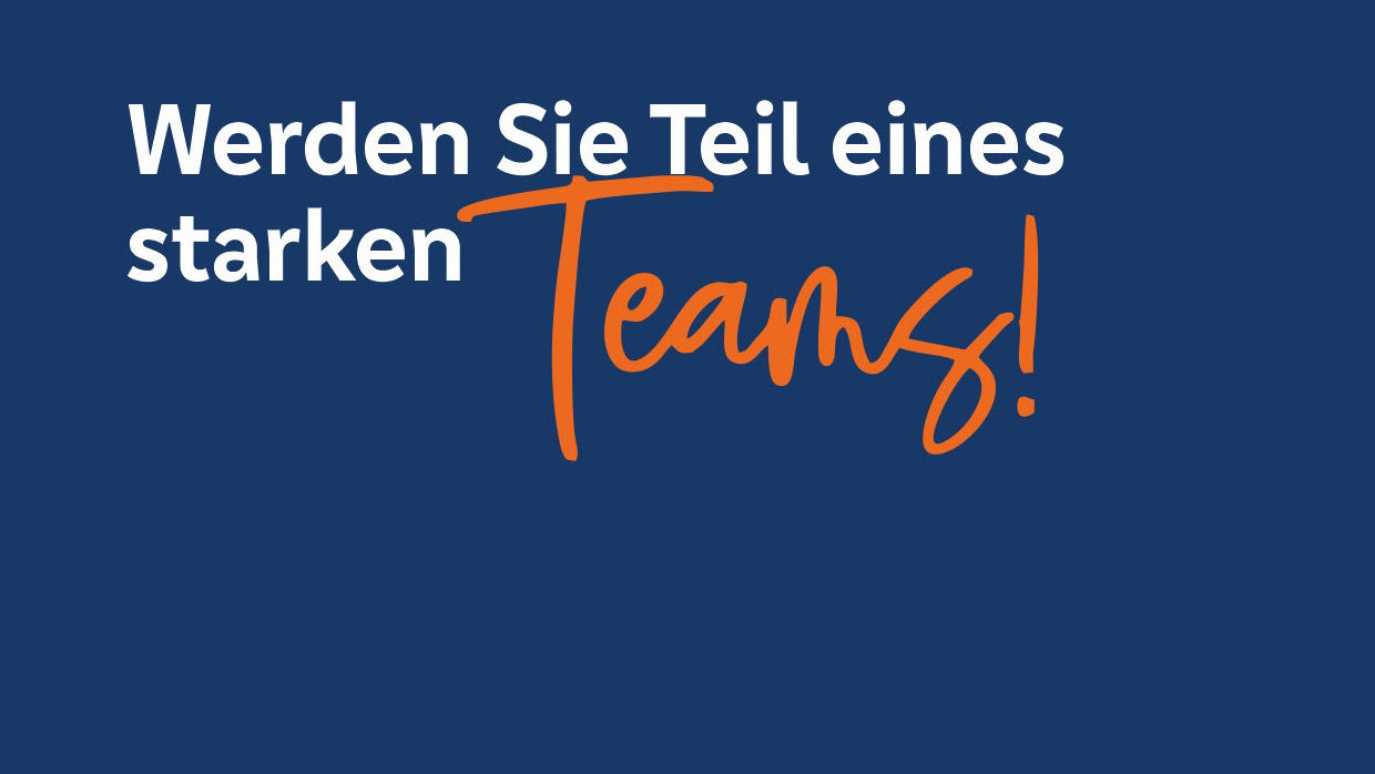 Blauer Text-Banner - Werden Sie Teil eines starken Teams