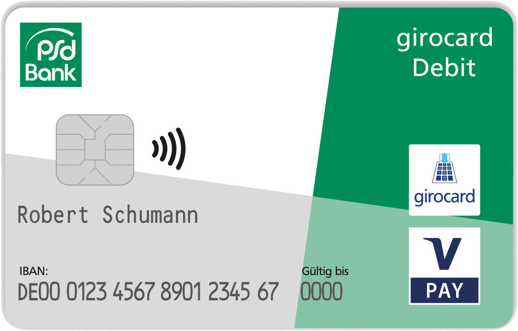Weiß grüne girocard Musterkarte