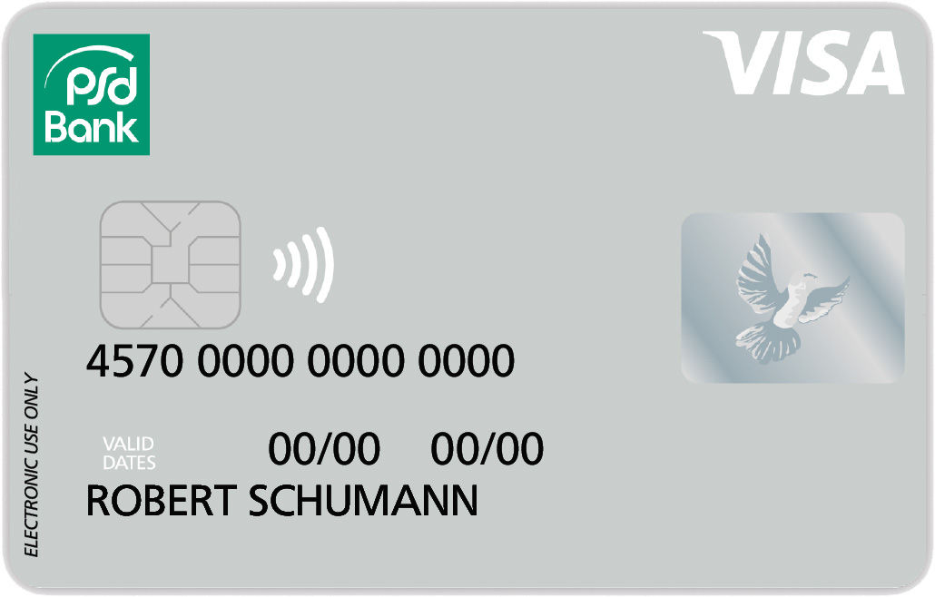 Graue PSD Basic Musterkarte von Visa