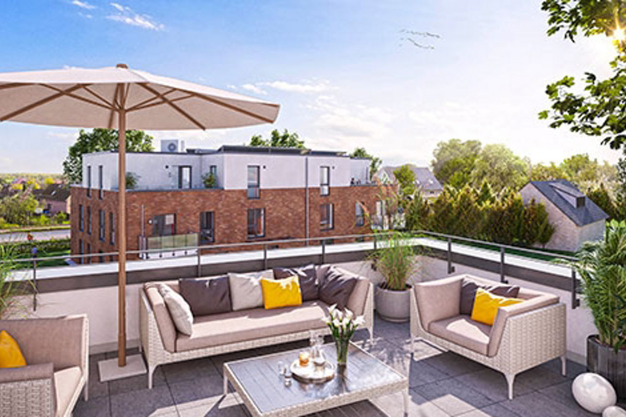 Bild Balkonblick auf Neubauprojekt Heikendorf bei Kiel