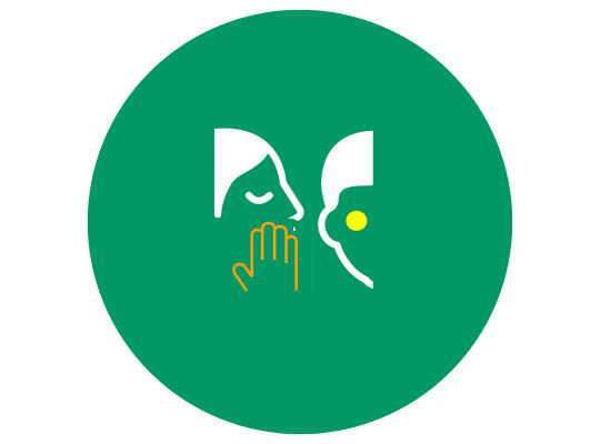 Icon Mensch sagt etwas weiter
