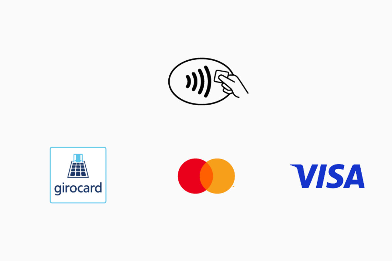 Kontaktlos Symbol girocard Mastercard Visa Android