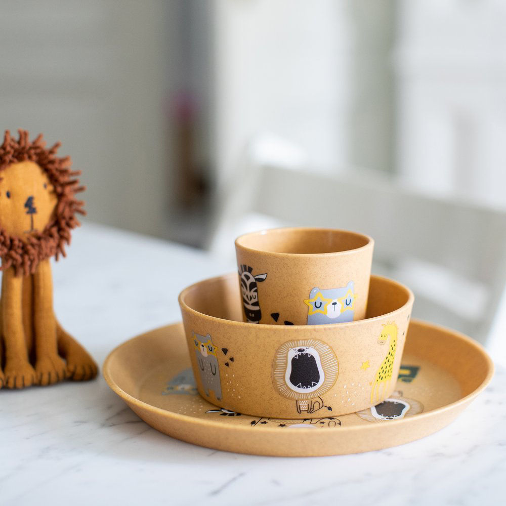 Geschirrset mit Zootieren für Kinderen