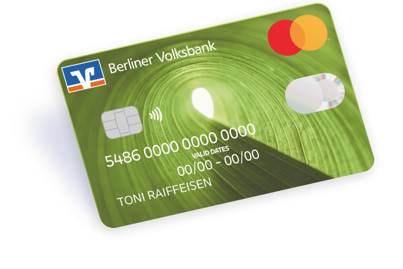 Kreditkarte der Berliner Volksbank mit Blattstruktur