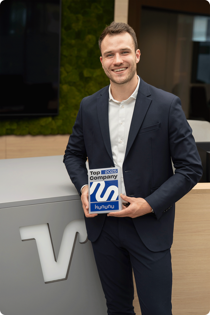 Yannick Stoldt mit kununu-Siegel