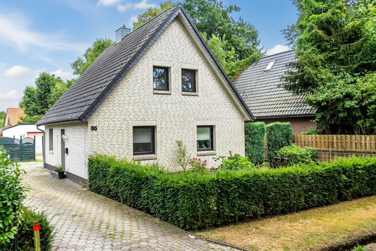 weißes Einfamilienhaus