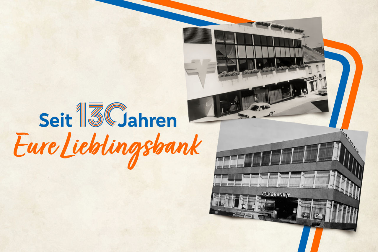 Zwei alte Fotos von der Hauptsstelle Lebach und der Geschäftsstelle Eppelborn