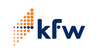 Auf dem Bild ist das Logo der kfw-Bank in den farben blau und orange zu sehen.
