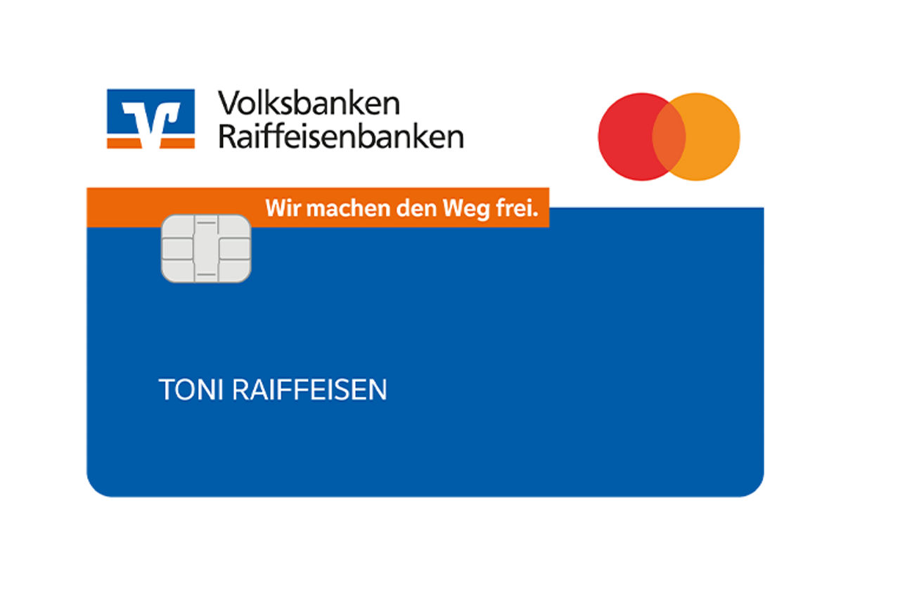 Abbildung zeigt blaue BasicCard von Mastercard