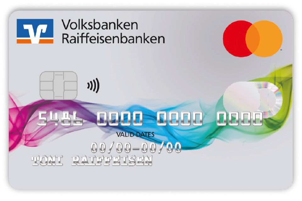 Kreditkartenabbildung Farbenspiel als Mastercard