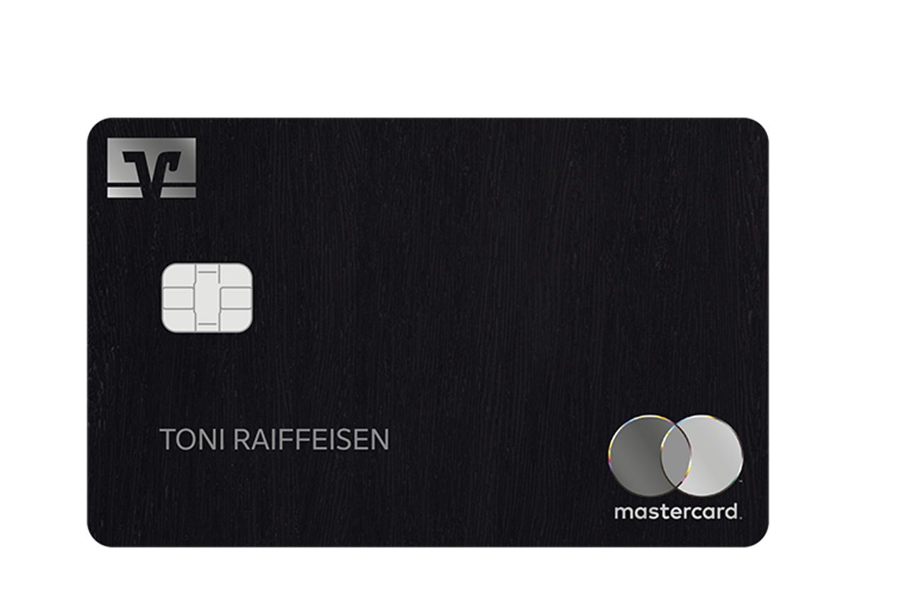 ExclusiveCard als dunkle Holzkarte Mastercard