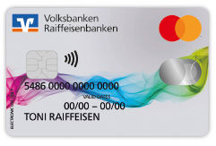 Kreditkartenabbildung Farbenspiel als Visa Karte