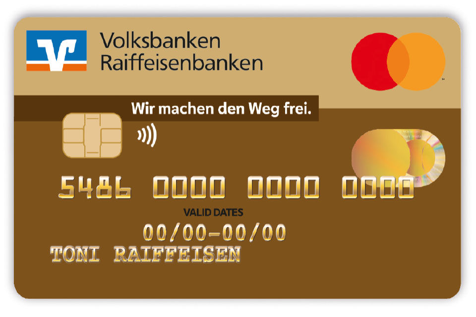 Kreditkartenabbildung GoldCard als Mastercard