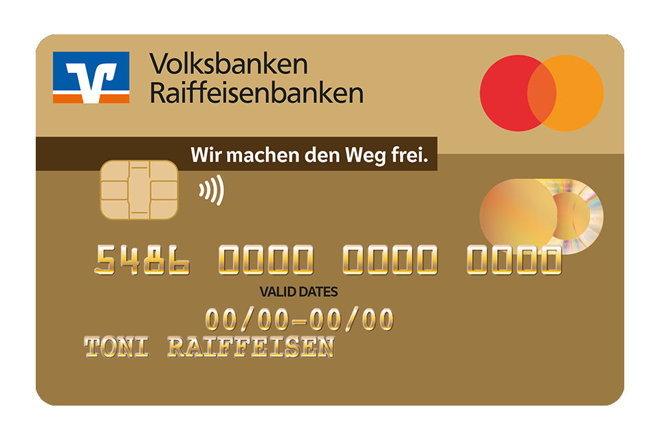 Kreditkartenabbildung GoldCard als Mastercard