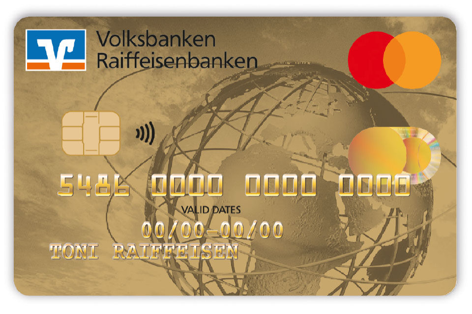 Kreditkartenabbildung GoldCard als Mastercard