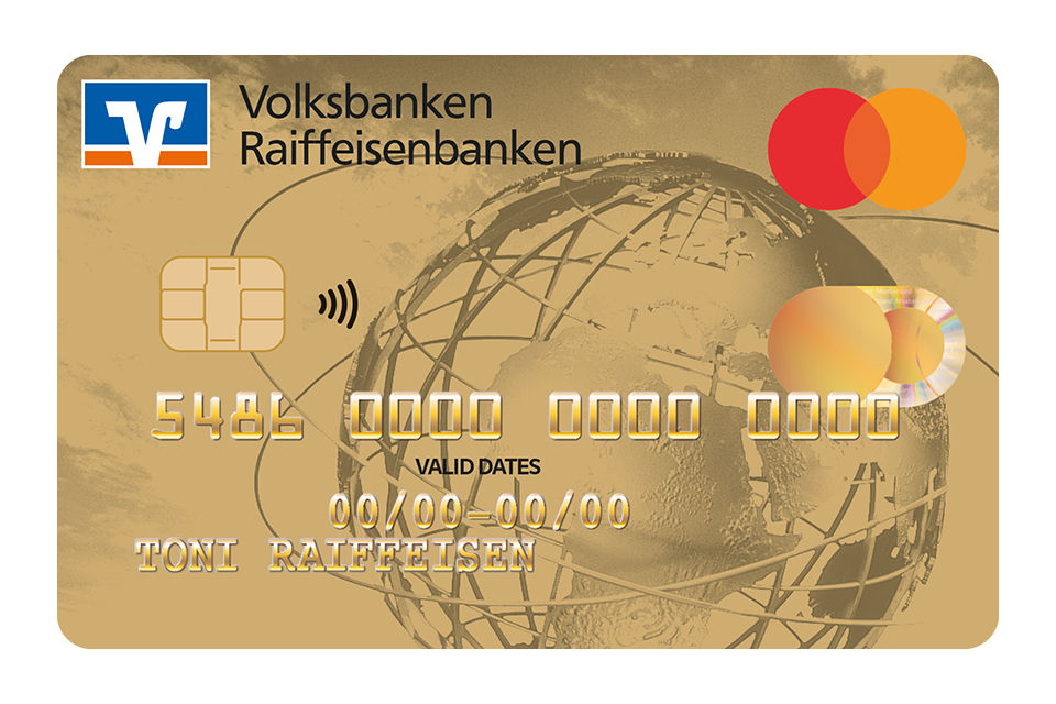 Kreditkartenabbildung GoldCard Weltkugel
