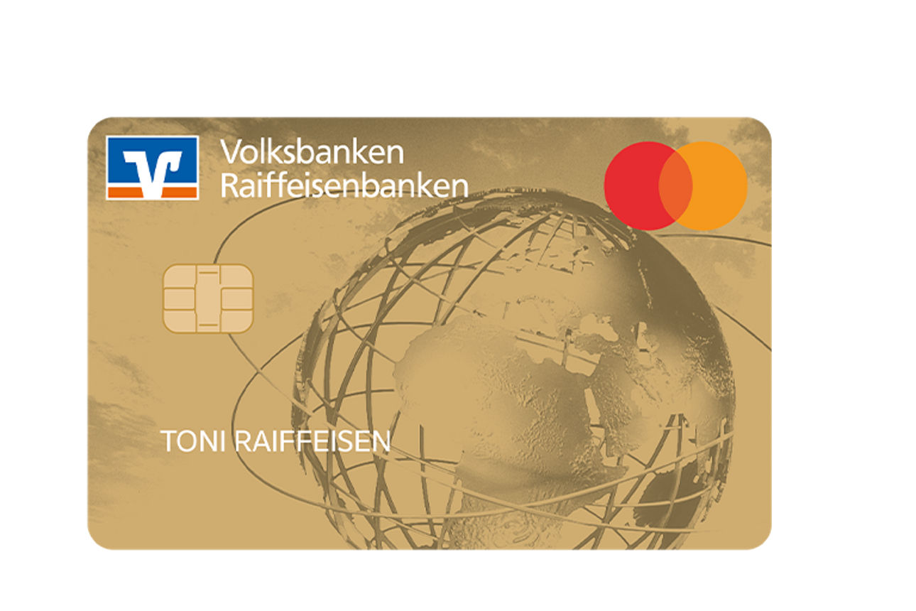 Abbildung zeigt Mastercard GoldCard im Weltkugel-Design
