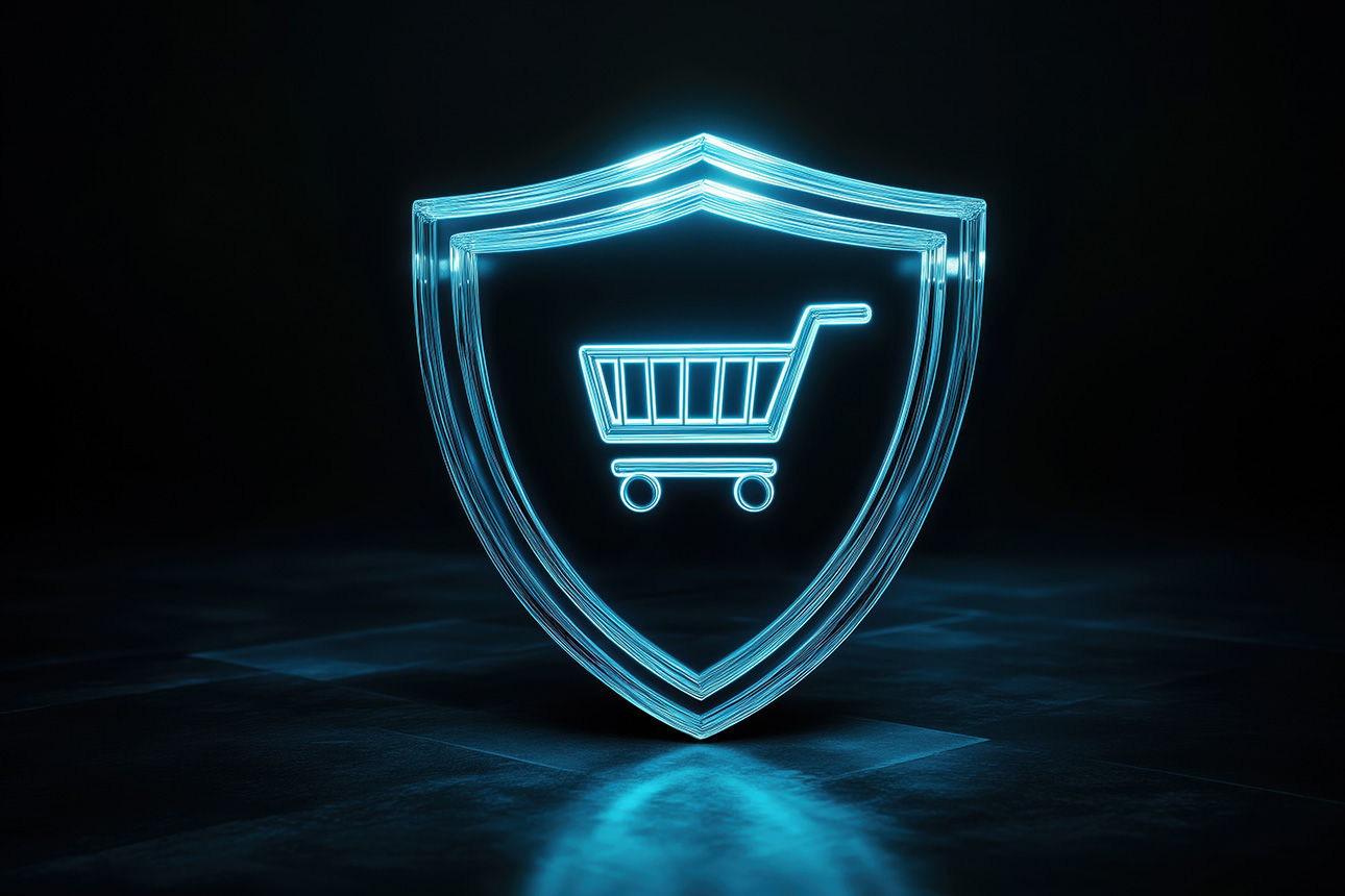 Digitales Bild von einem Schild mit Einkaufswagen