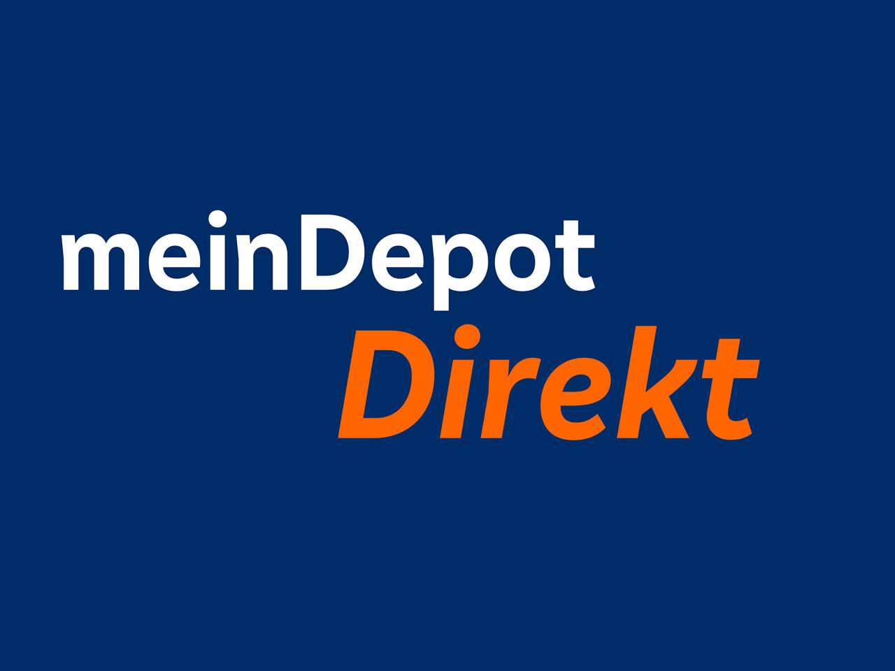 Grafiken mit Schriftzug "meinDepot Direkt" auf blauem Hintergrund