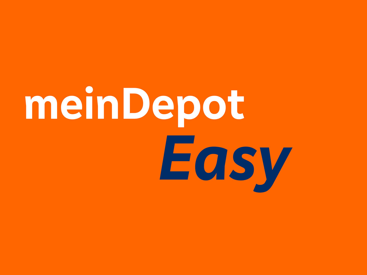 Grafik mit Schriftzug meinDepot easy mit orangefarbenem Hintergrund
