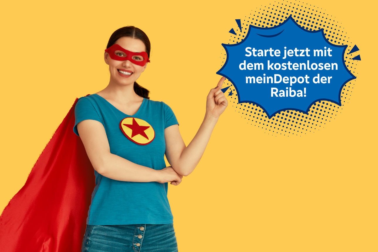 Frau im Superman Kostüm und Sprechblase