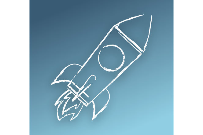 grafisch gezeichnete Rakete