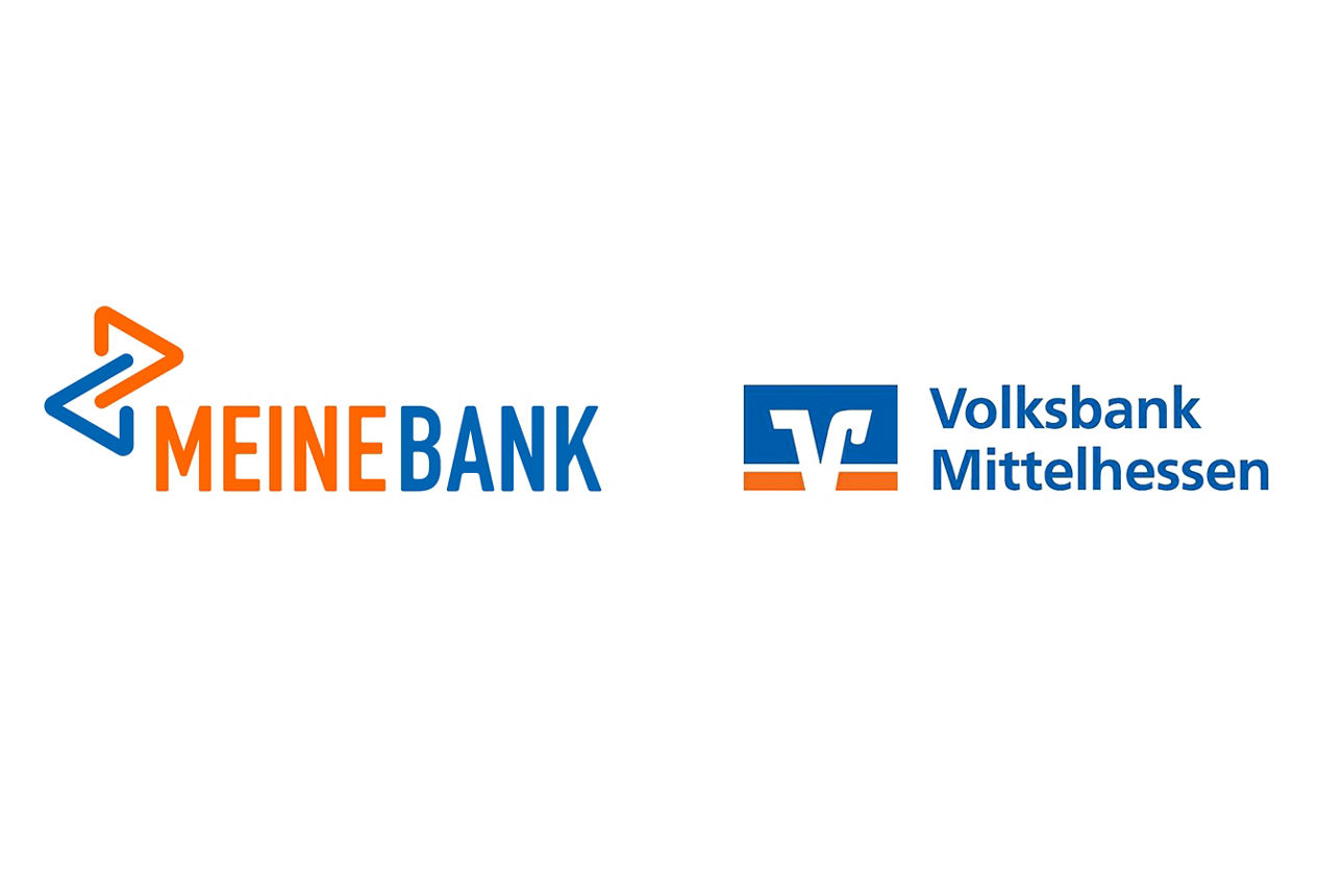 Abbildung beider Logos (Meine Bank und Volksbank Mittelhessen)