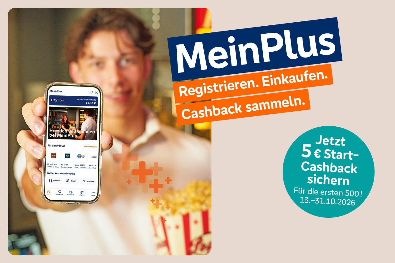 Die Grafik zeigt die Registrierungsaktion für MeinPlus