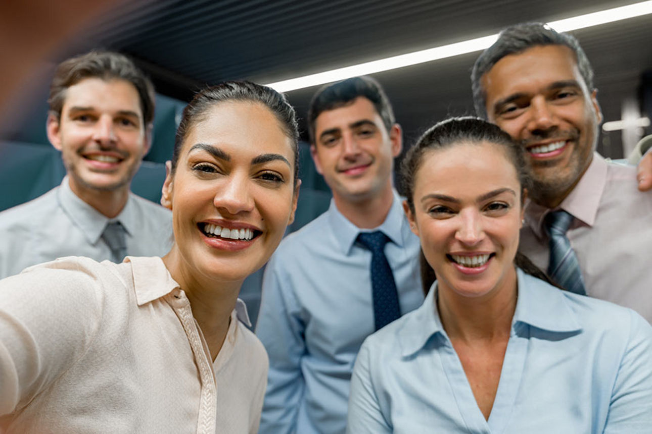 Bankmitarbeiter Selfie
