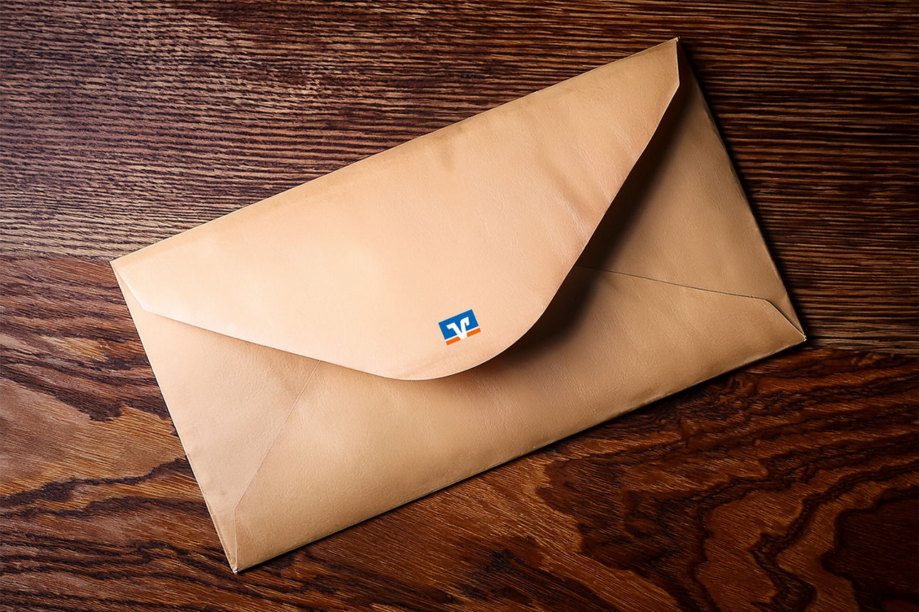 Briefumschlag mit Logo der VR-Bank