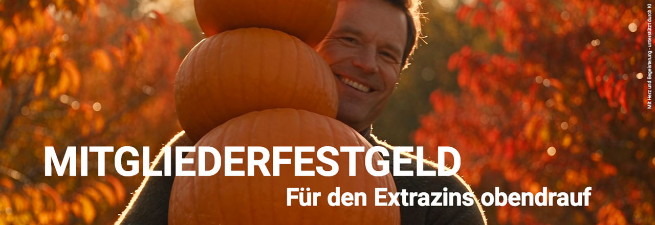 Mann mit Kürbissen