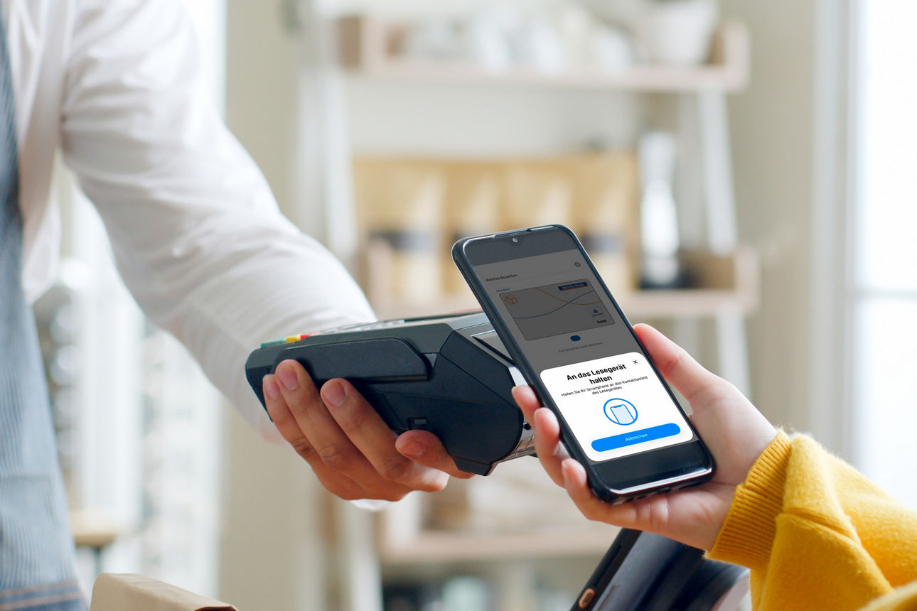 Bezahlvorgang mit dem Handy