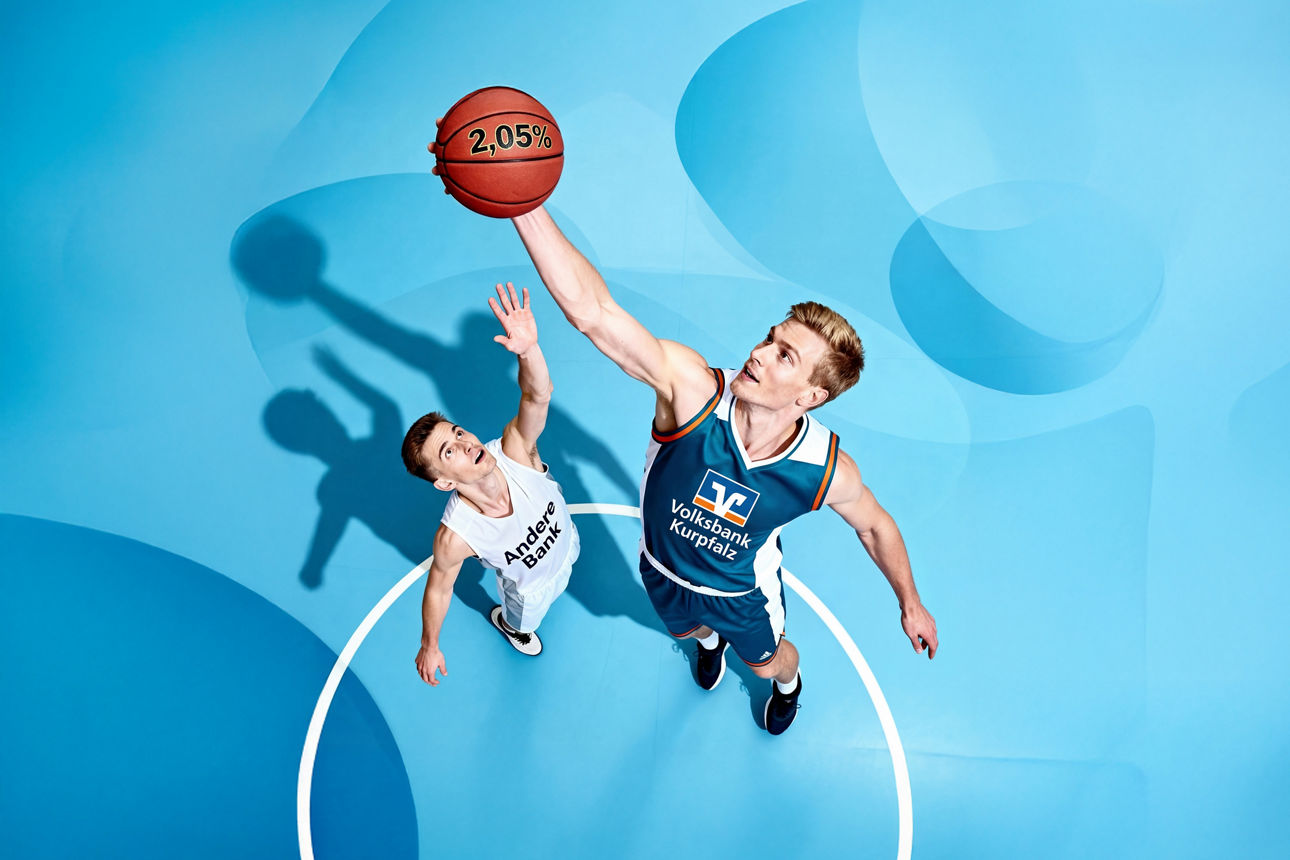 Zwei Baskettballer im Sprung