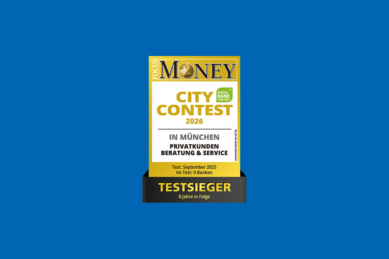 Ein gelbes Siegel auf blauem Grund