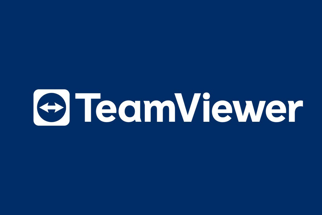 Weisses TeamViewer Logo auf blauem Grund
