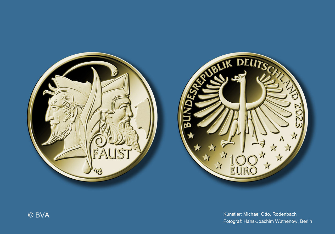 100 Euro Goldmünze Serie "Meisterwerke der deutschen Literatur - Goethes Faust"