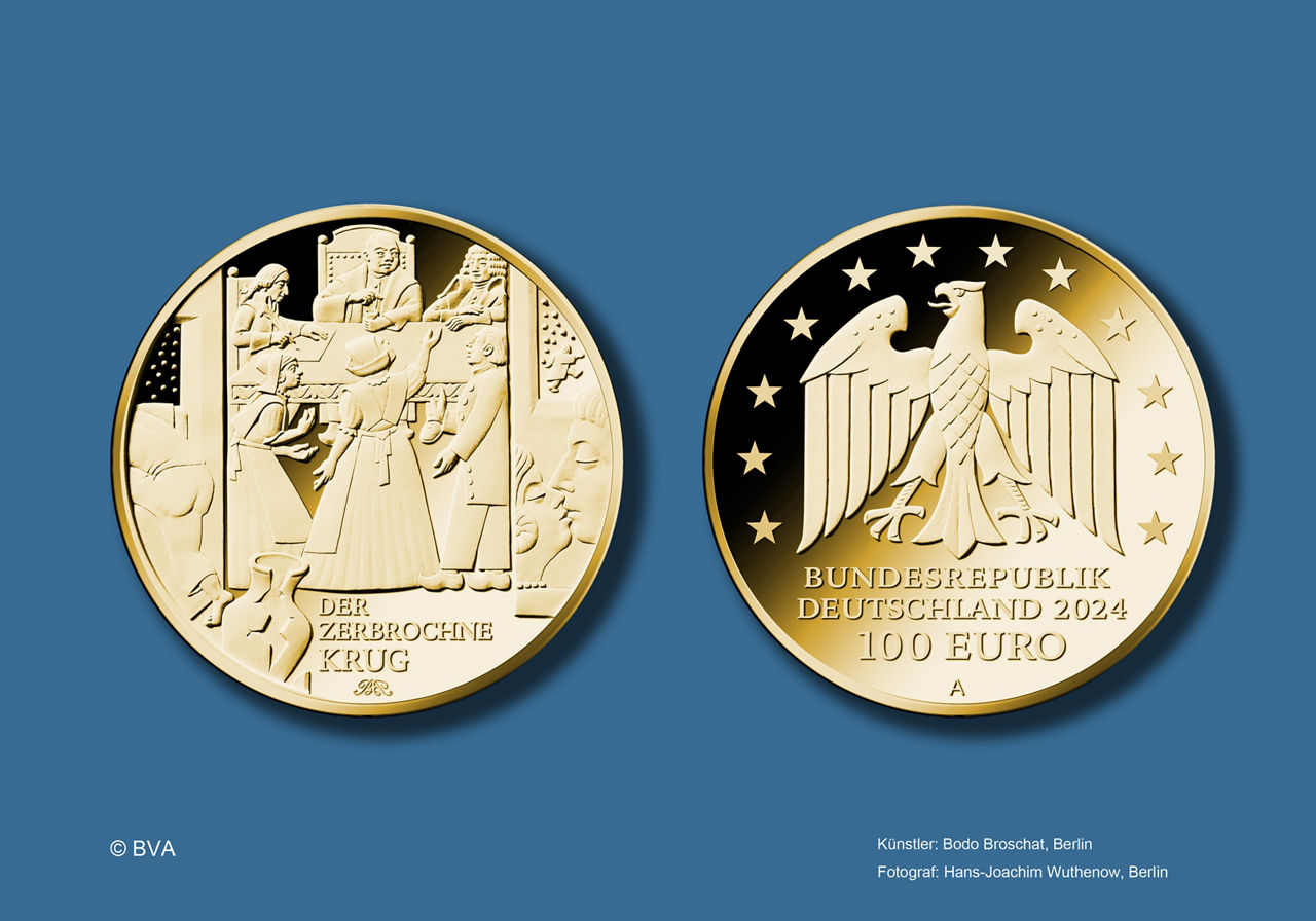 100 Euro Goldmünze Serie "Meisterwerke der deutschen Literatur - Der zerbrochene Krug"