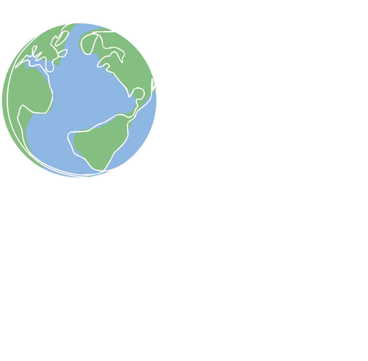 Illustration einer Hand, die die Welt hält