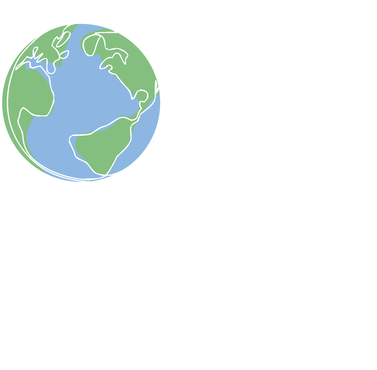 Illustration einer Hand, die die Welt hält