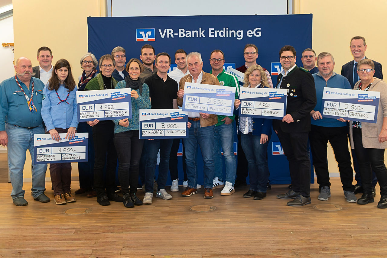 Gewinnende vom Nachhaltigkeitspreis 2025 der VR-Bank Erding eG